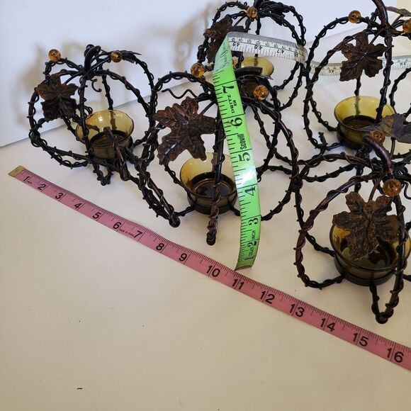 HUGE Ornate Pumpkin Candle Holders (2) - Picture 7 of 10